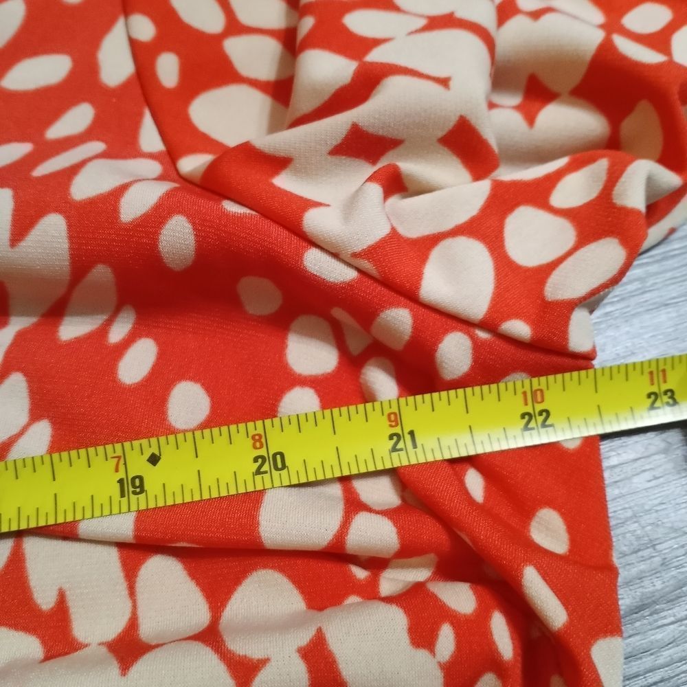CATO Women's Wrap Dress Size 18/20W Orange/ Cream - Picture 8 of 12